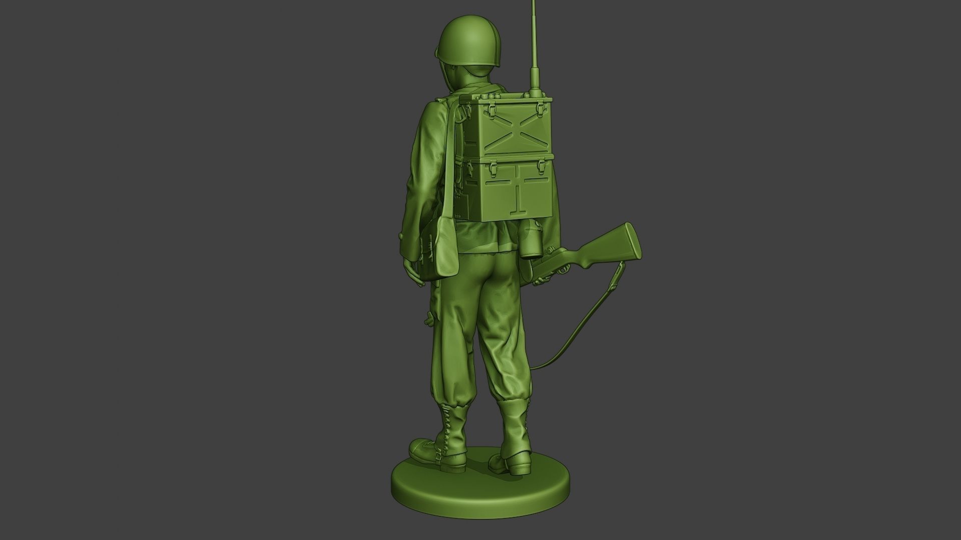 American engineer soldier ww2 walk A9 3D print model_4