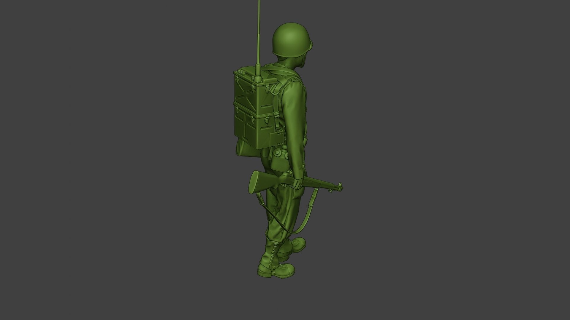 American engineer soldier ww2 walk A9 3D print model_31