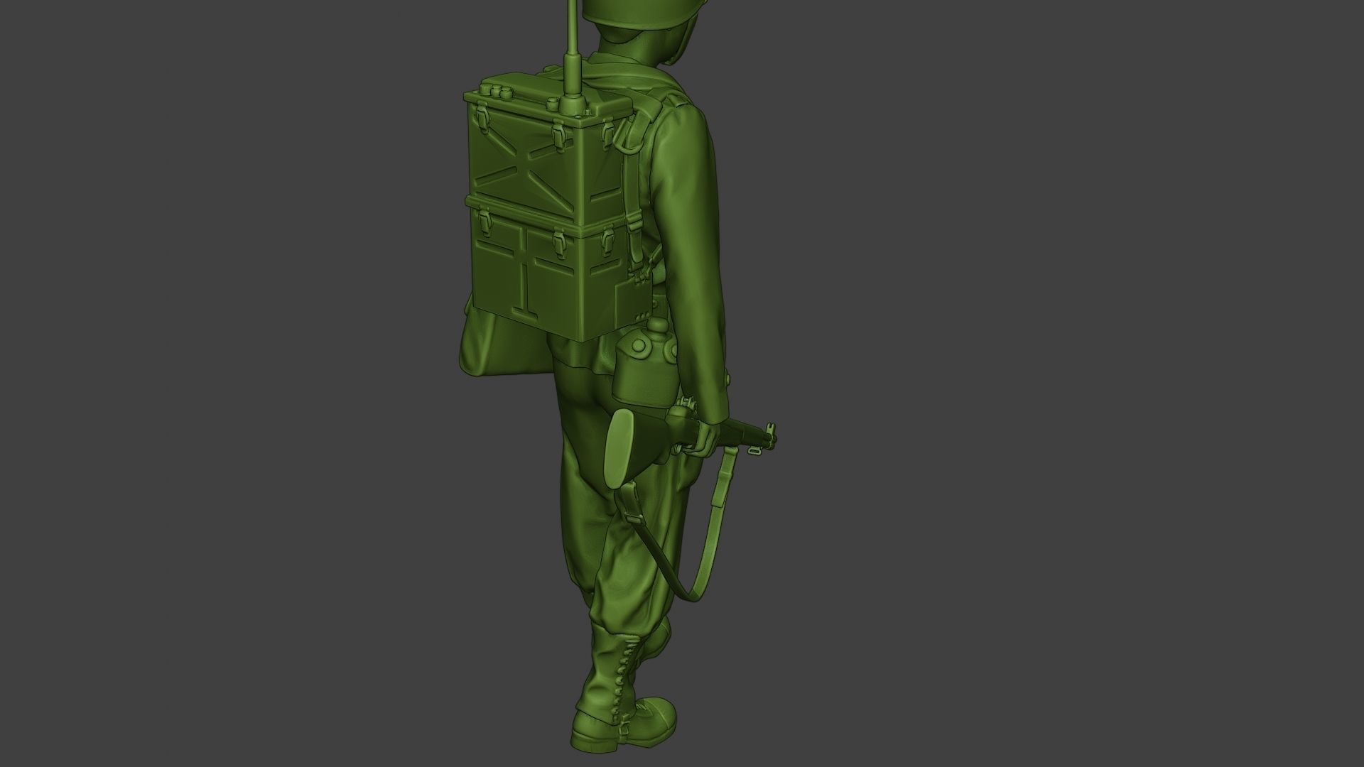 American engineer soldier ww2 walk A9 3D print model_23