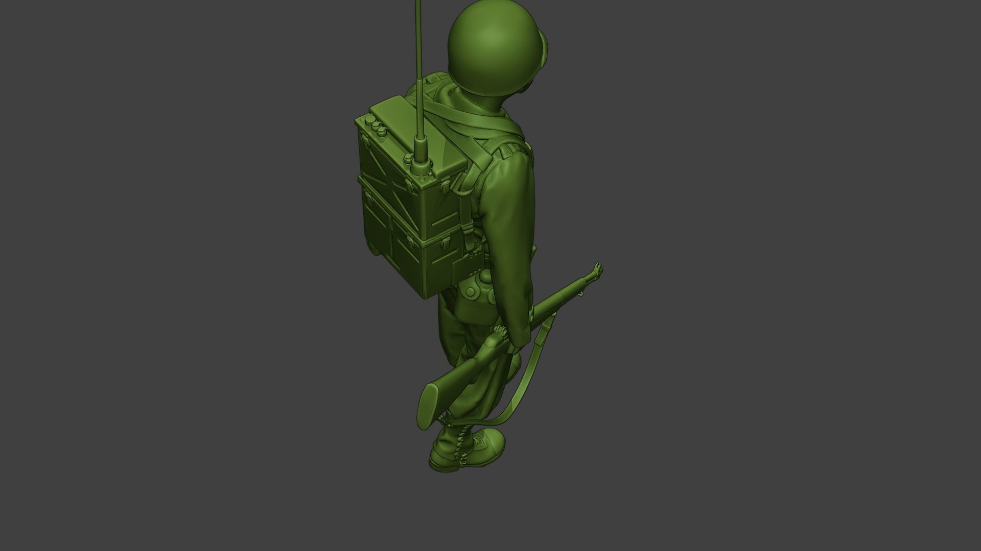 American engineer soldier ww2 walk A9 3D print model_22