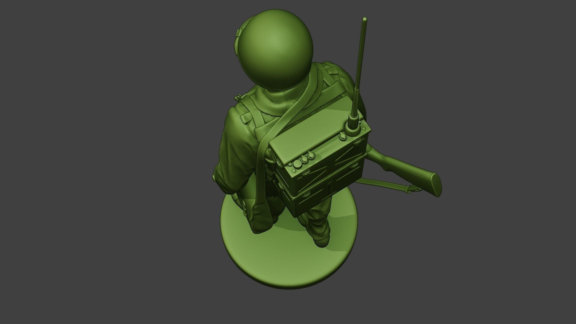 American engineer soldier ww2 walk A9 3D print model_15