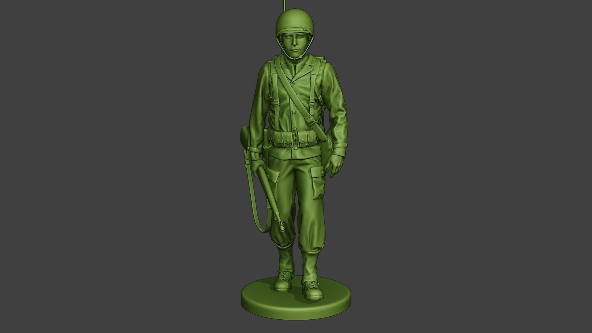 American engineer soldier ww2 walk A9 3D print model_10