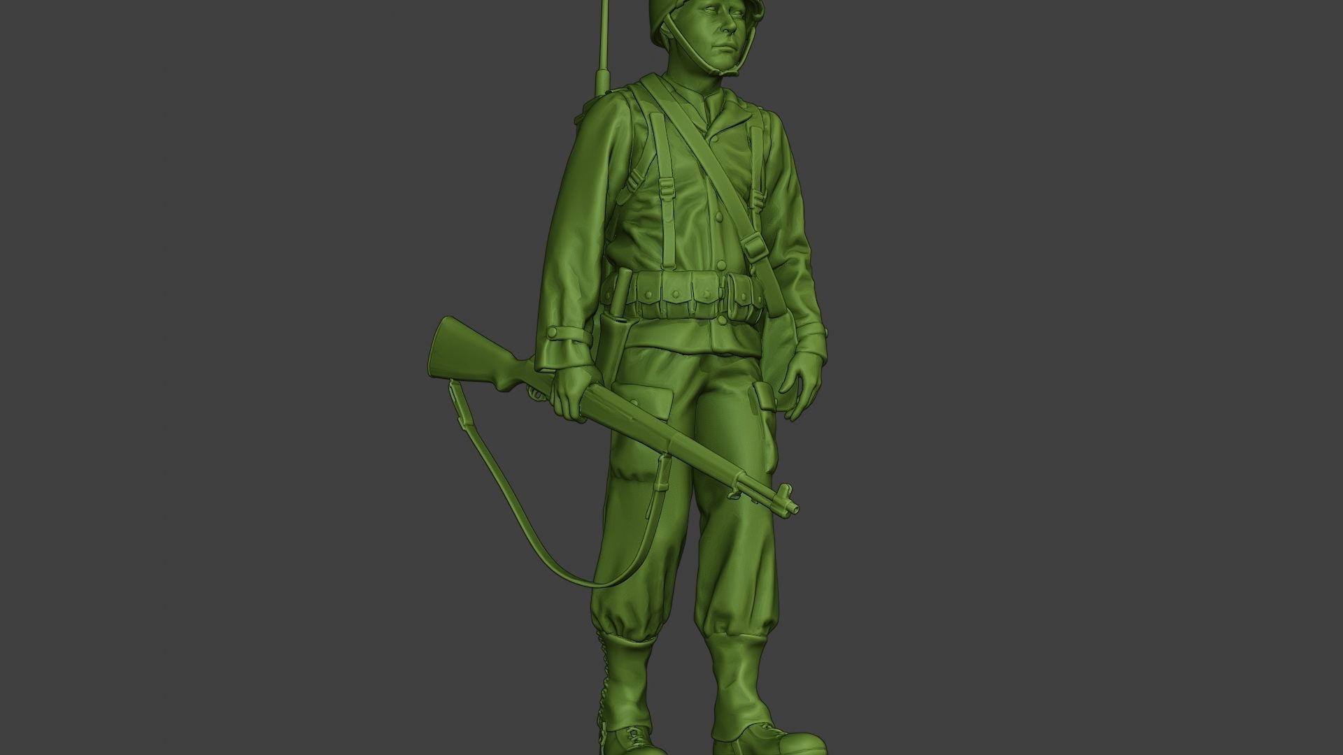 American engineer soldier ww2 walk A9 3D print model_12