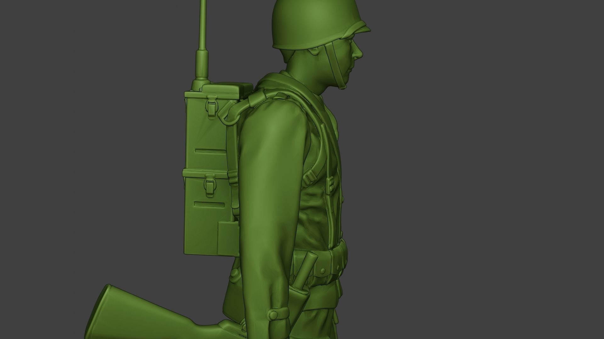 American engineer soldier ww2 walk A9 3D print model_19