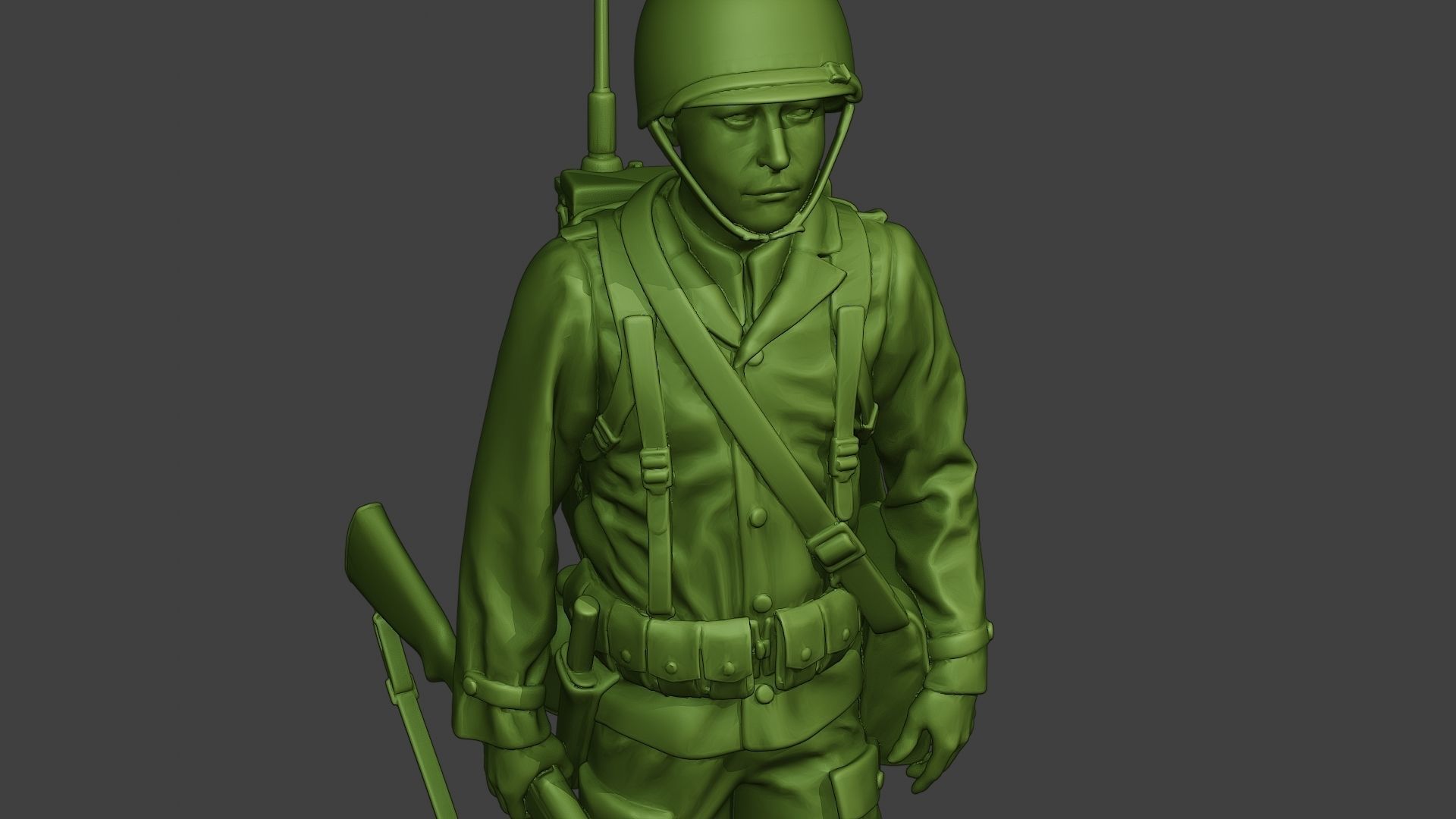 American engineer soldier ww2 walk A9 3D print model_18