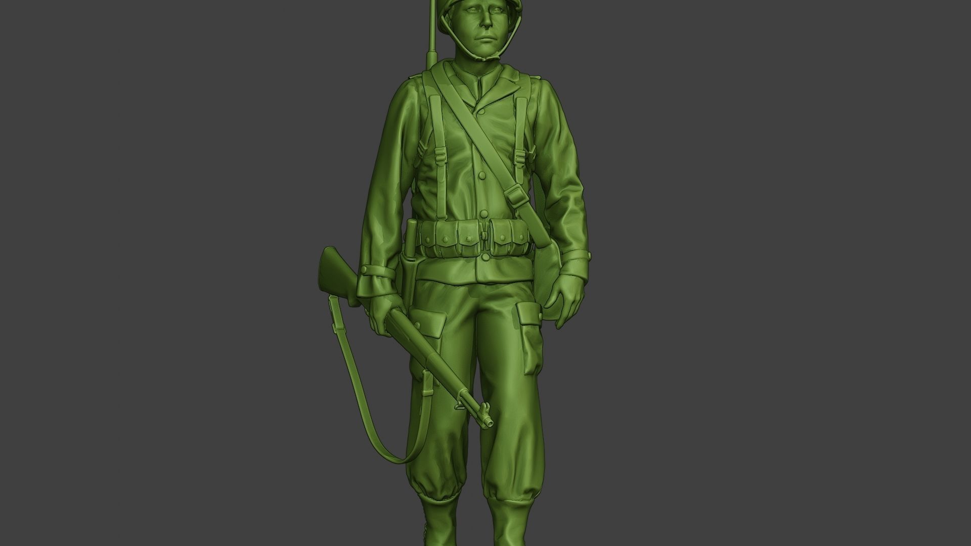 American engineer soldier ww2 walk A9 3D print model_27