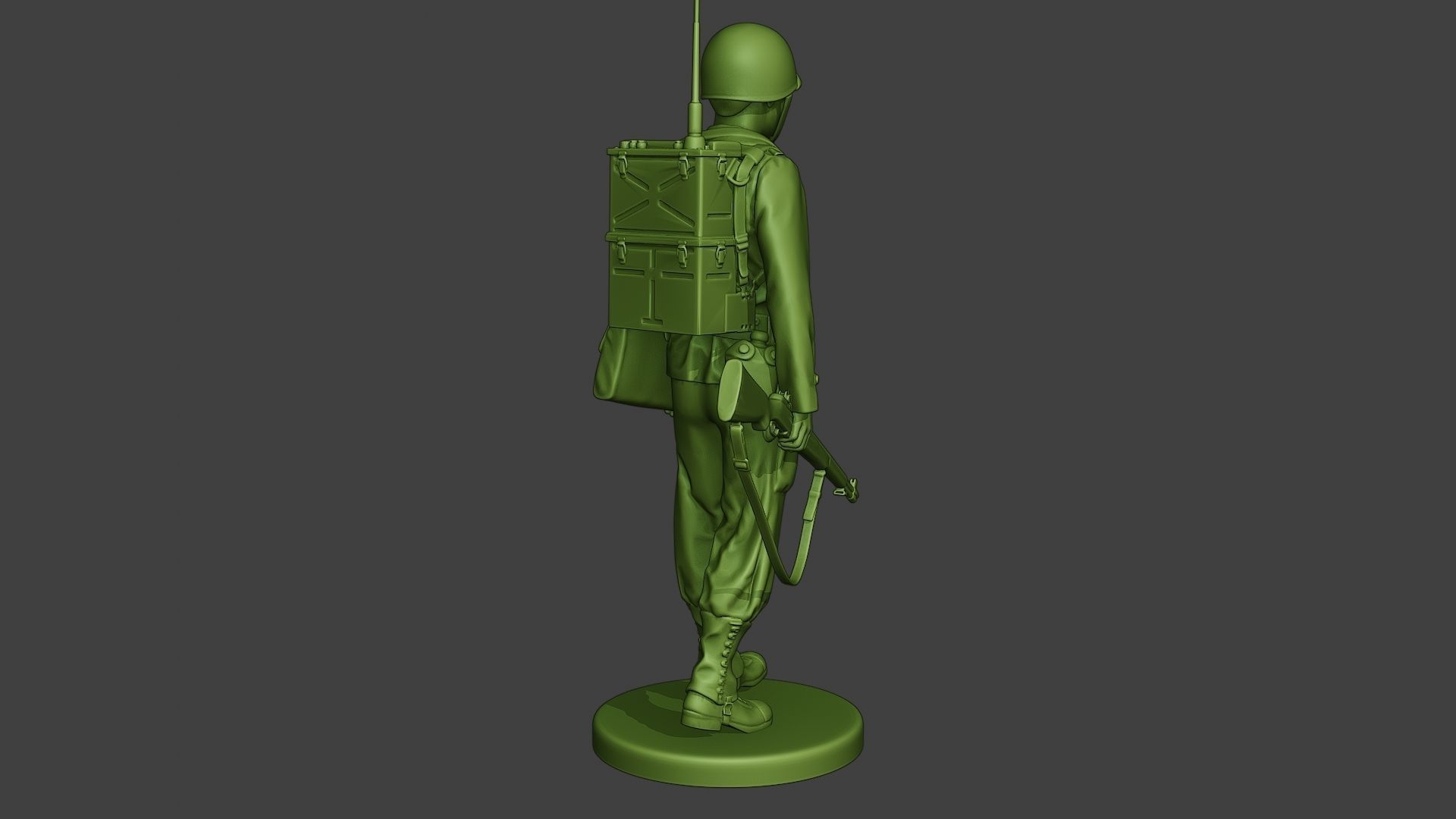 American engineer soldier ww2 walk A9 3D print model_6