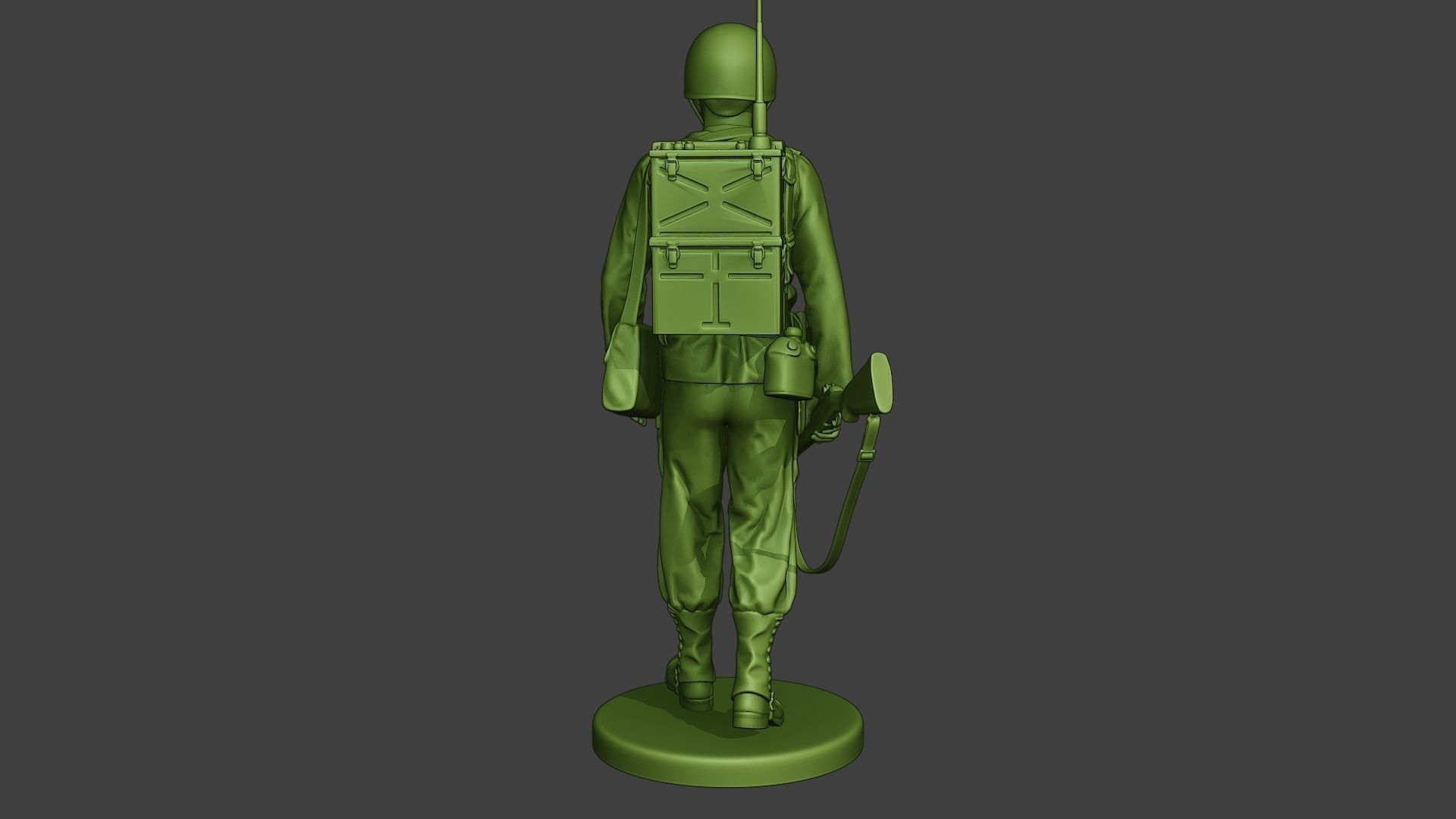 American engineer soldier ww2 walk A9 3D print model_5