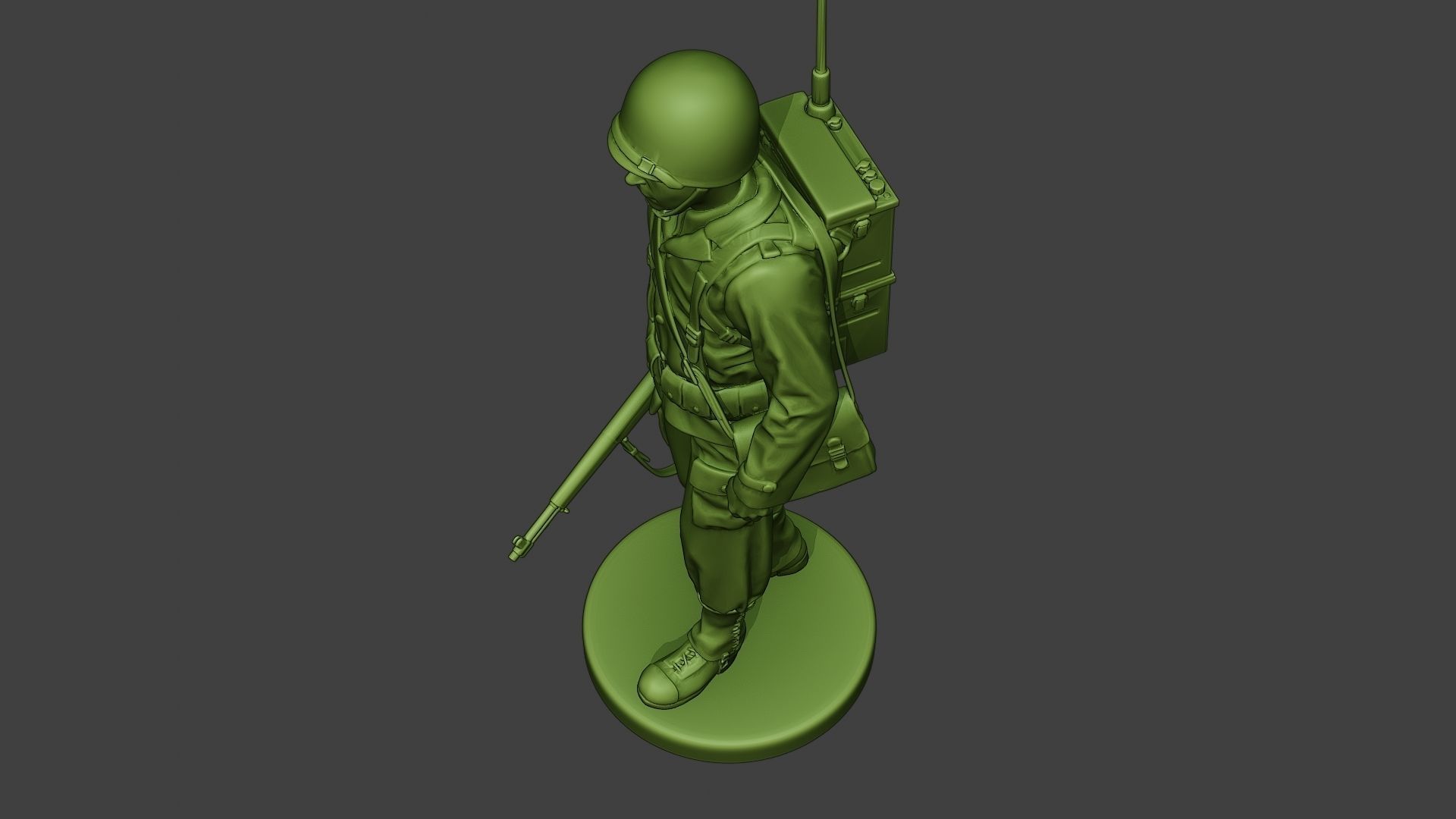American engineer soldier ww2 walk A9 3D print model_14