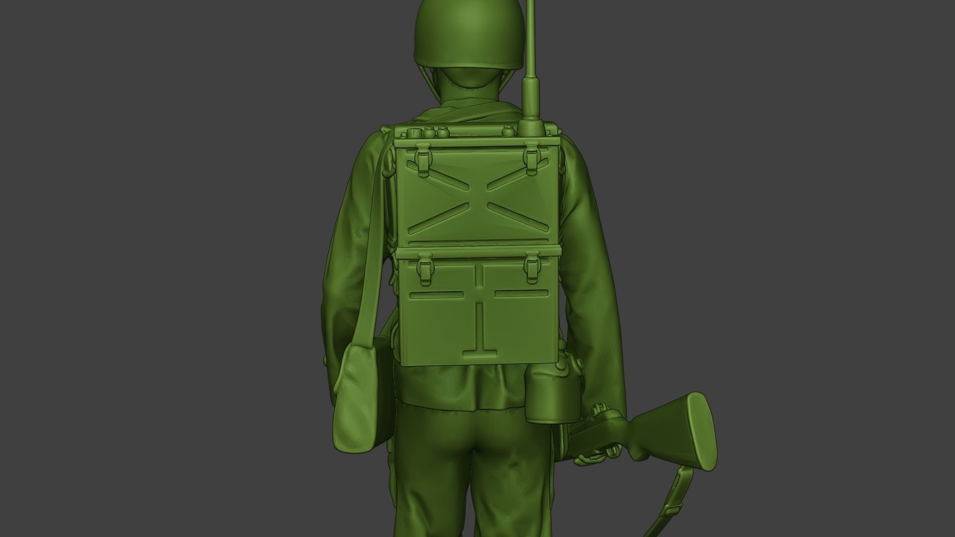 American engineer soldier ww2 walk A9 3D print model_20