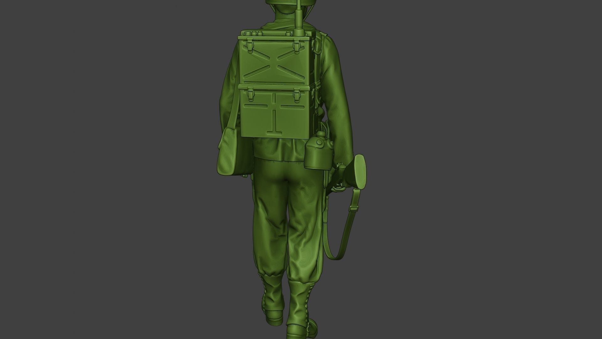 American engineer soldier ww2 walk A9 3D print model_24