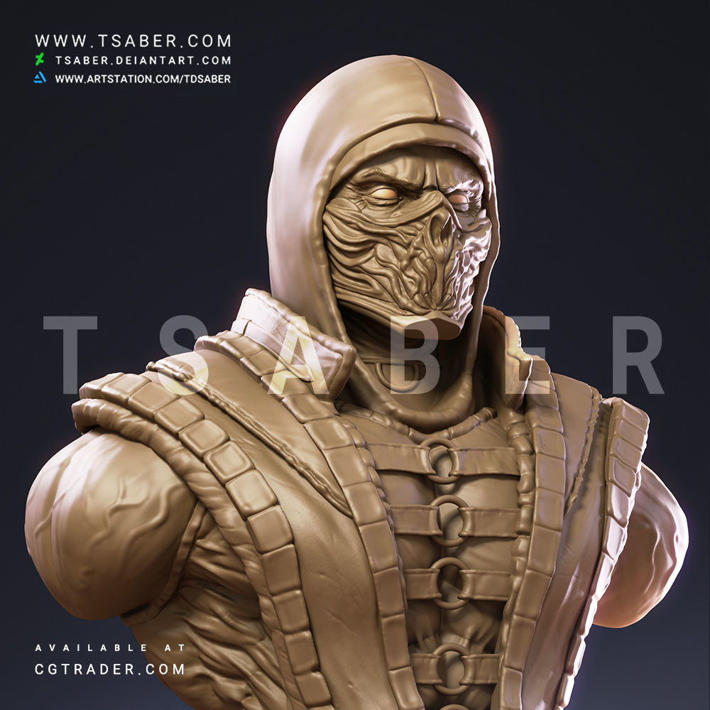 Scorpion Bust - Tsaber 3D print model_7