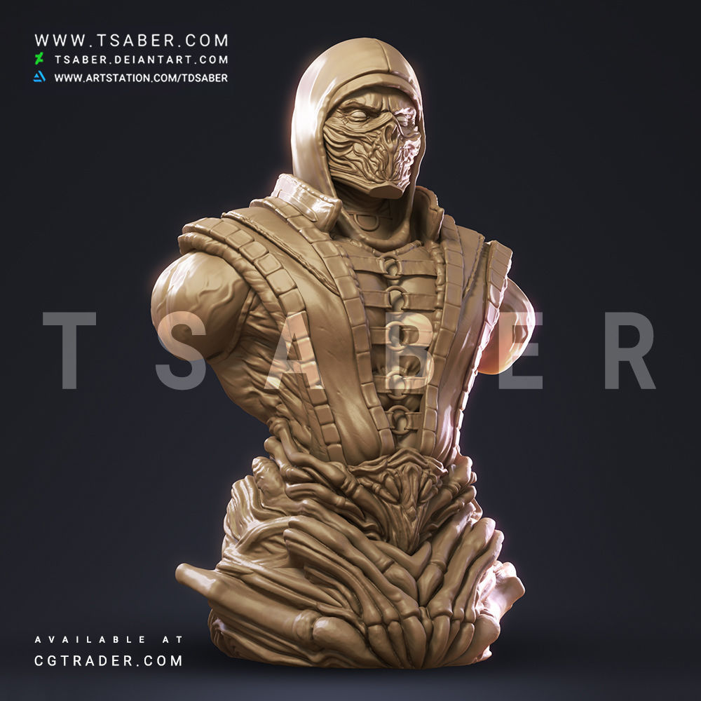 Scorpion Bust - Tsaber 3D print model_3
