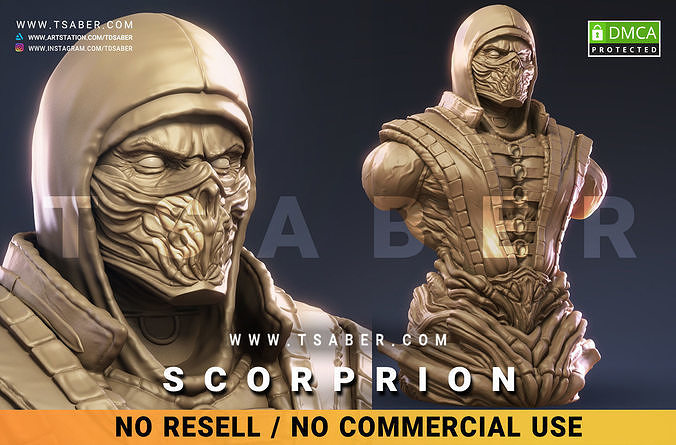 Scorpion Bust - Tsaber 3D print model