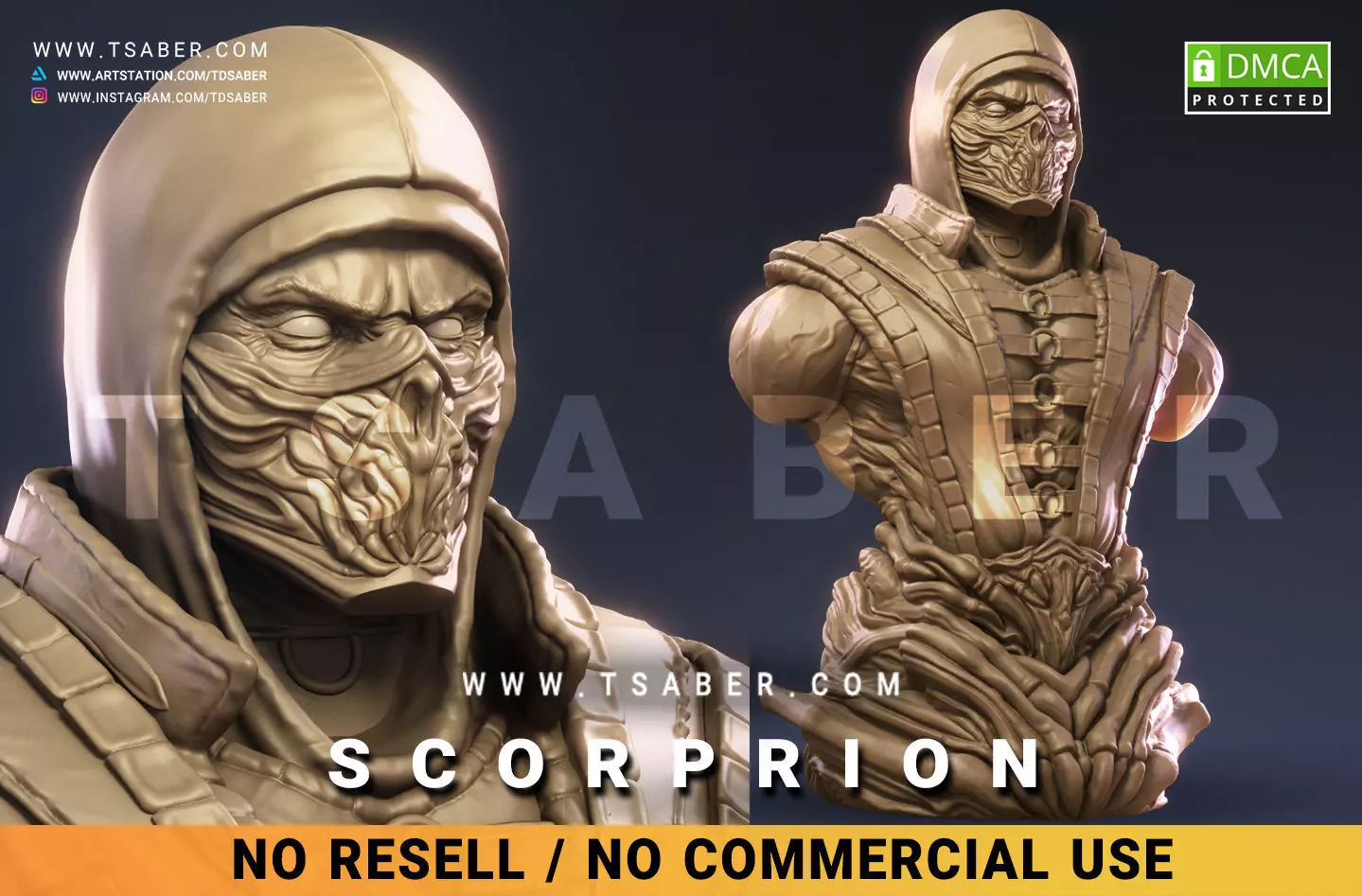Scorpion Bust - Tsaber 3D print model_0