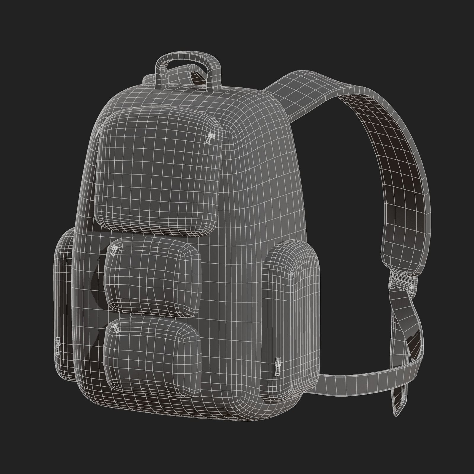 Backpack military combat soldier armor scifi Generic camp human Low-poly 3D model_10