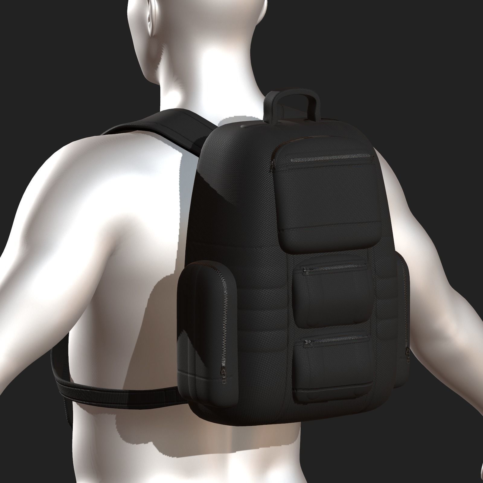 Backpack military combat soldier armor scifi Generic camp human Low-poly 3D model_1