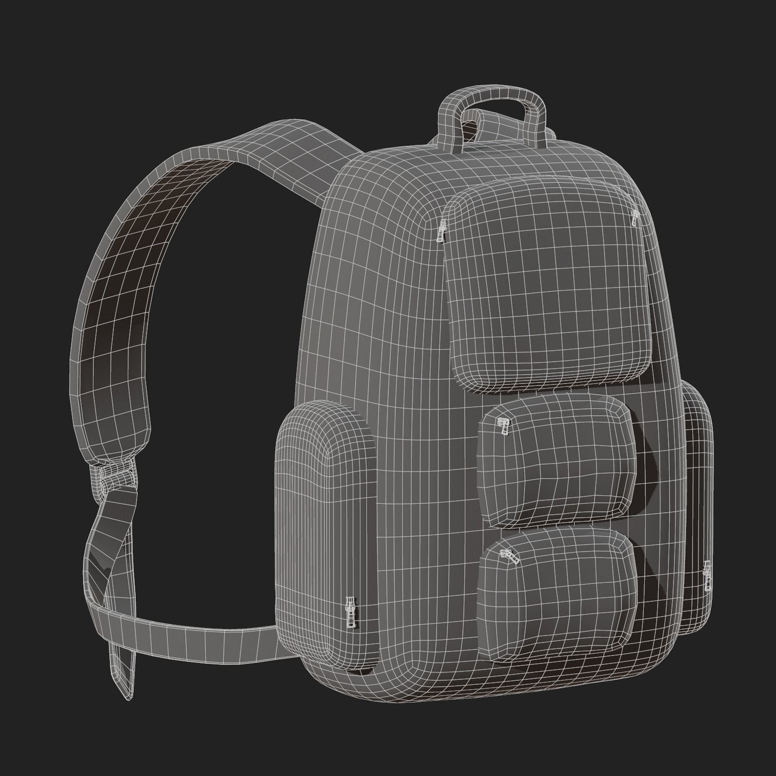 Backpack military combat soldier armor scifi Generic camp human Low-poly 3D model_9