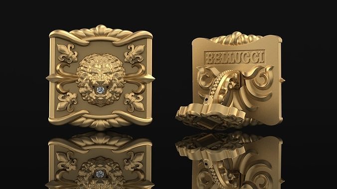 Cufflinks Lion 3D print model