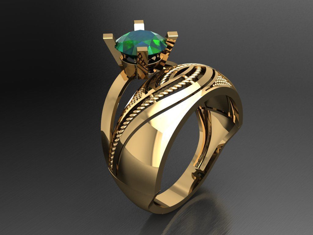 TW056- Diamond ring 3D print model_1