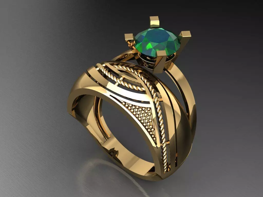 TW056- Diamond ring 3D print model_0