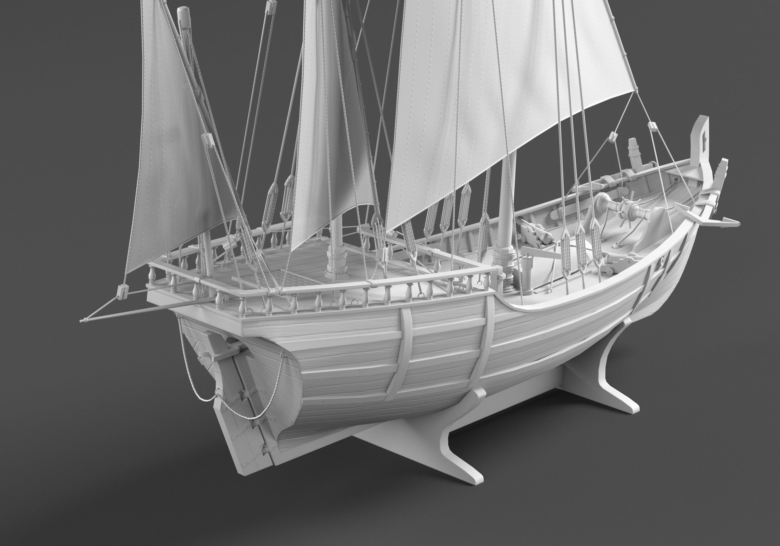 LaNina ship low-poly Low-poly 3D model_9