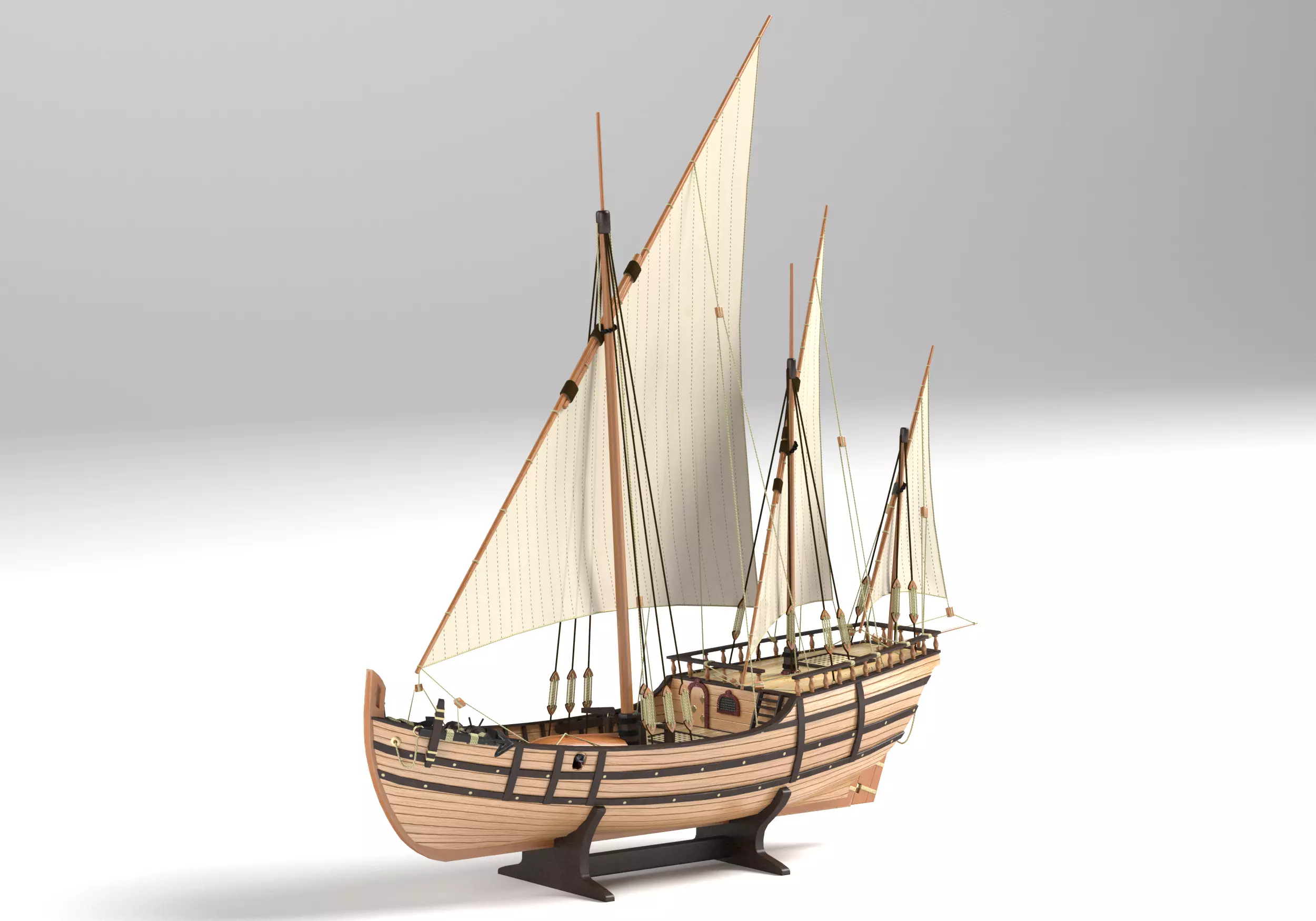 LaNina ship low-poly Low-poly 3D model_0