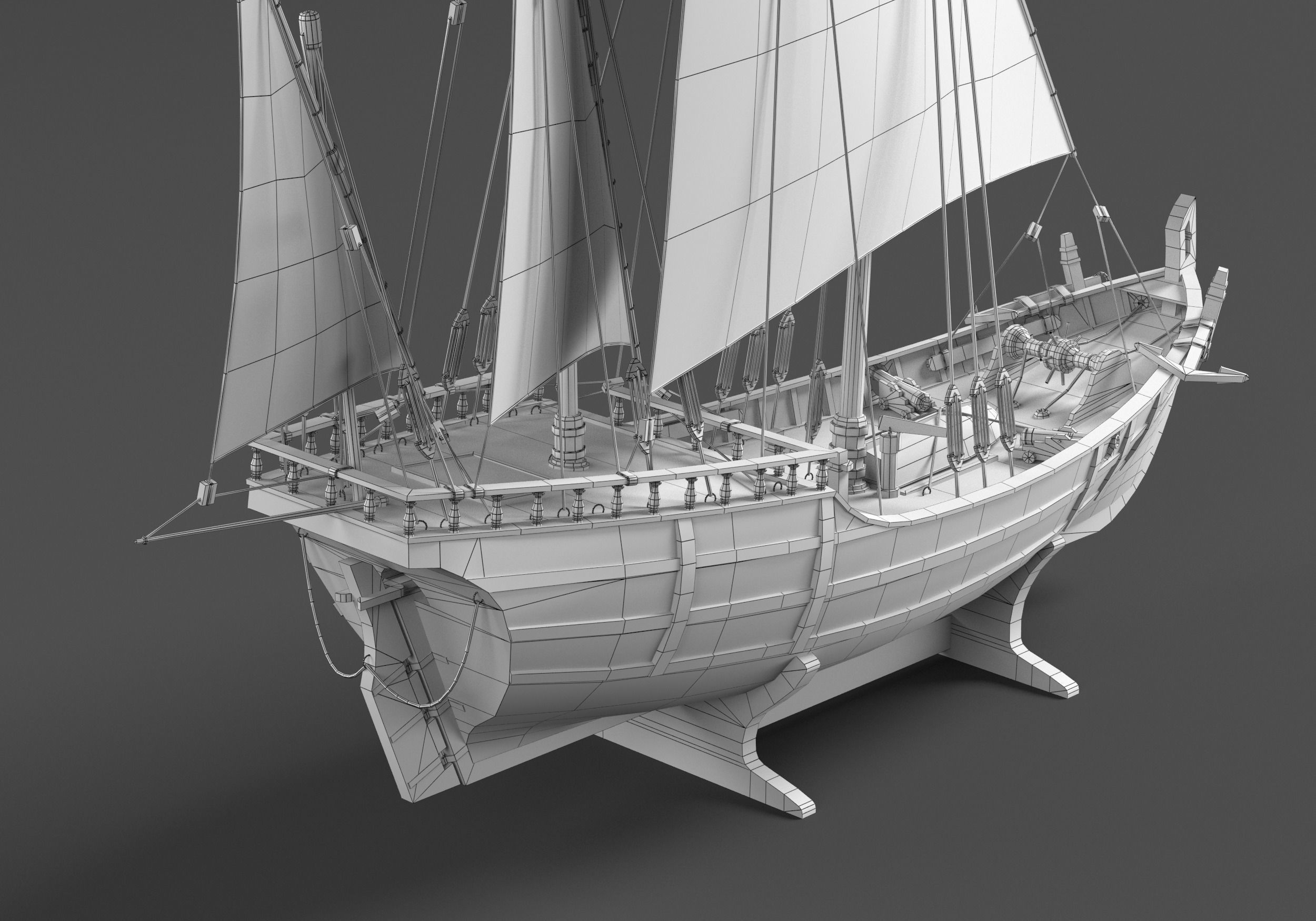 LaNina ship low-poly Low-poly 3D model_10