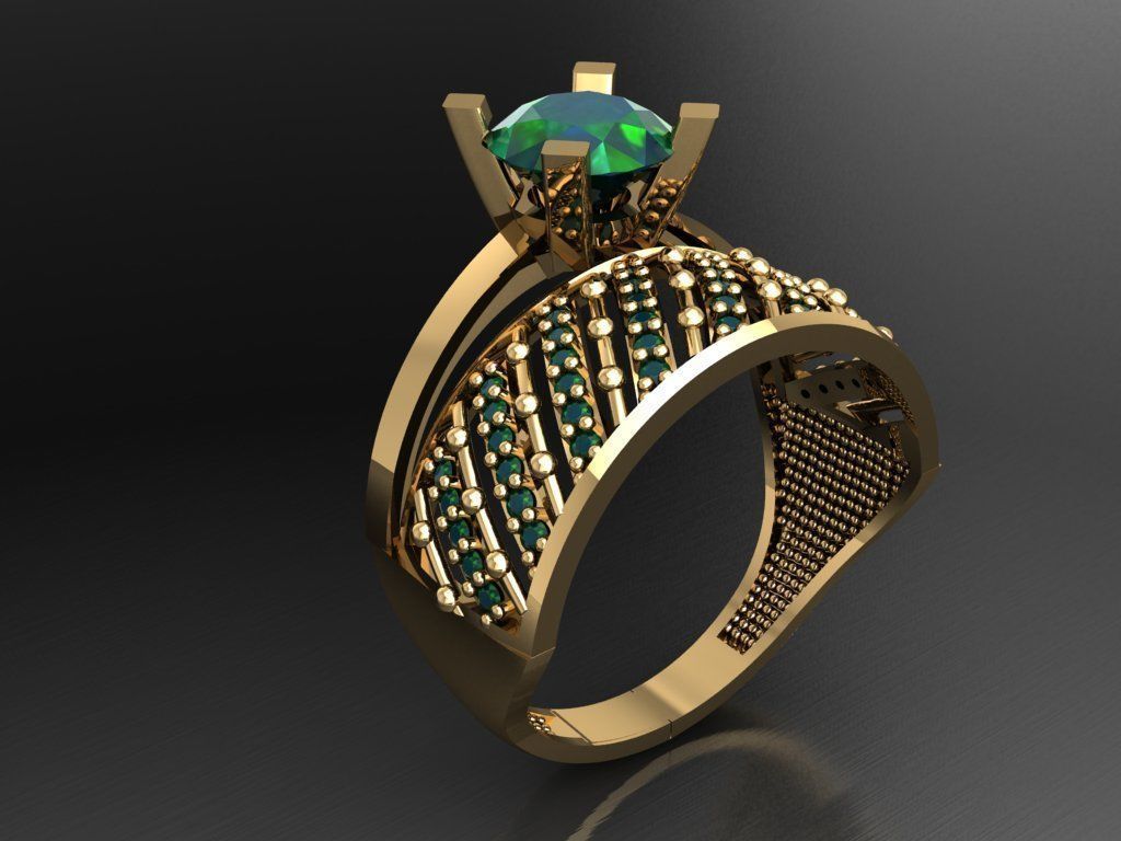 TW060- Diamond ring 3D print model_1