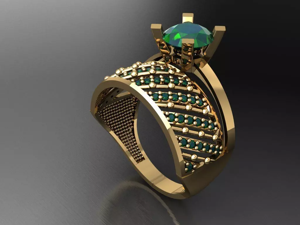 TW060- Diamond ring 3D print model_0