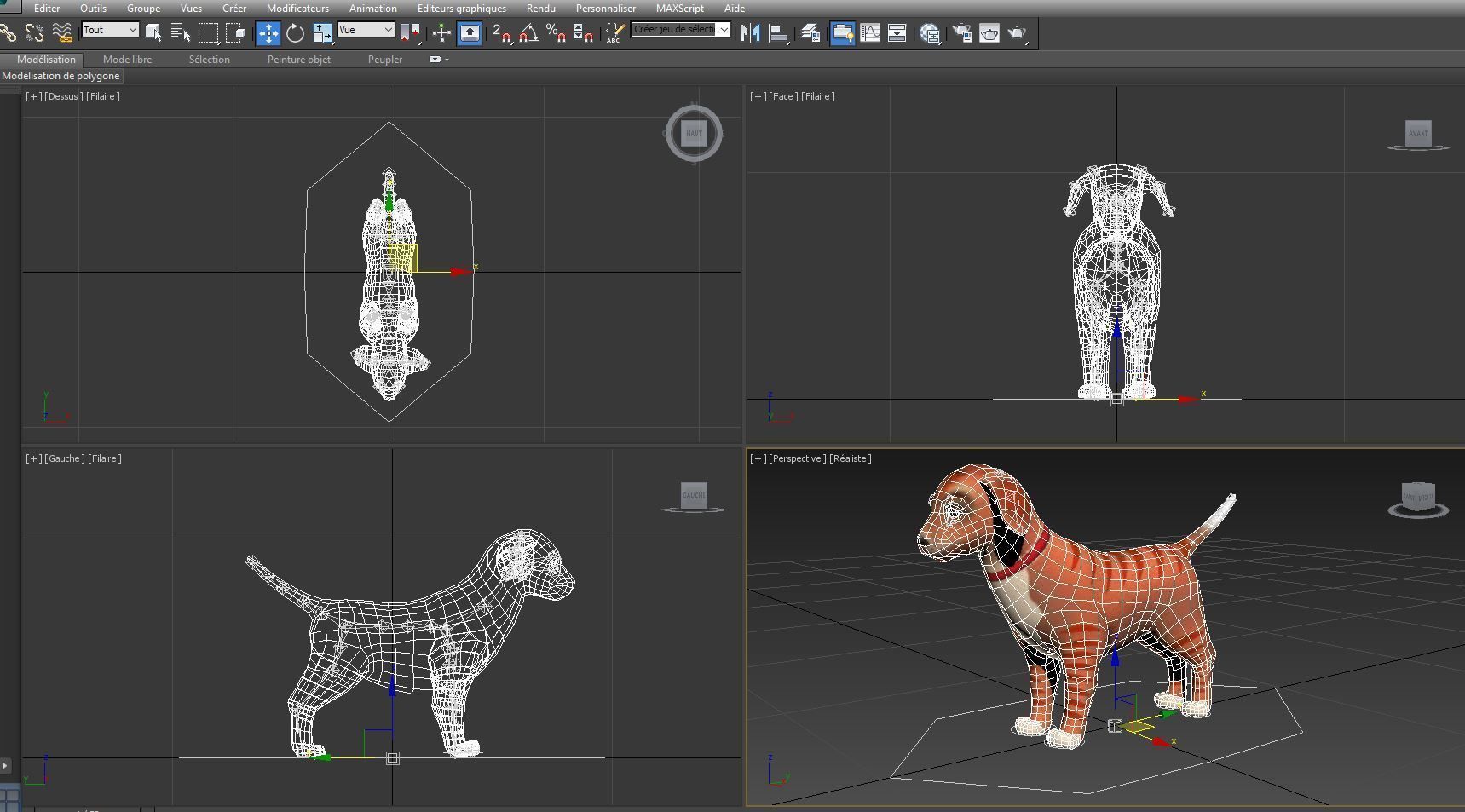 Cartoon Puppy Dog Rigged  Low-poly 3D model_29