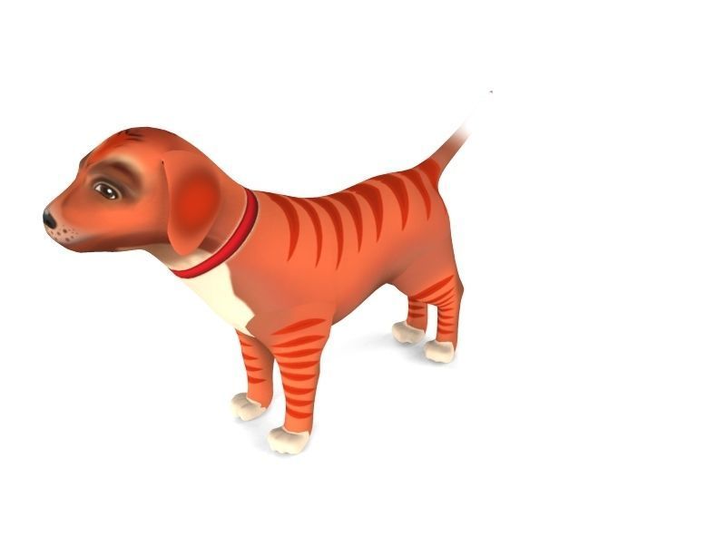Cartoon Puppy Dog Rigged  Low-poly 3D model_7