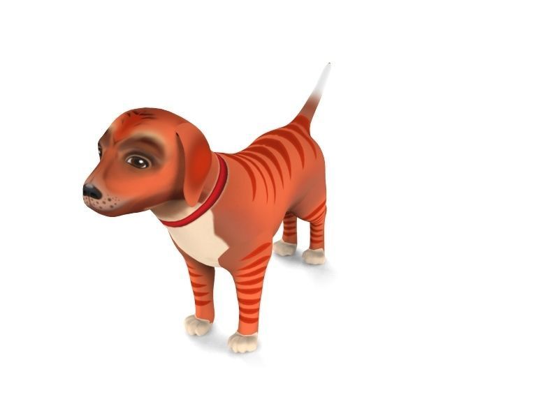 Cartoon Puppy Dog Rigged  Low-poly 3D model_15