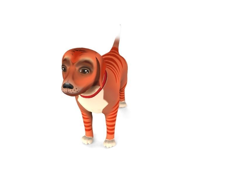 Cartoon Puppy Dog Rigged  Low-poly 3D model_20