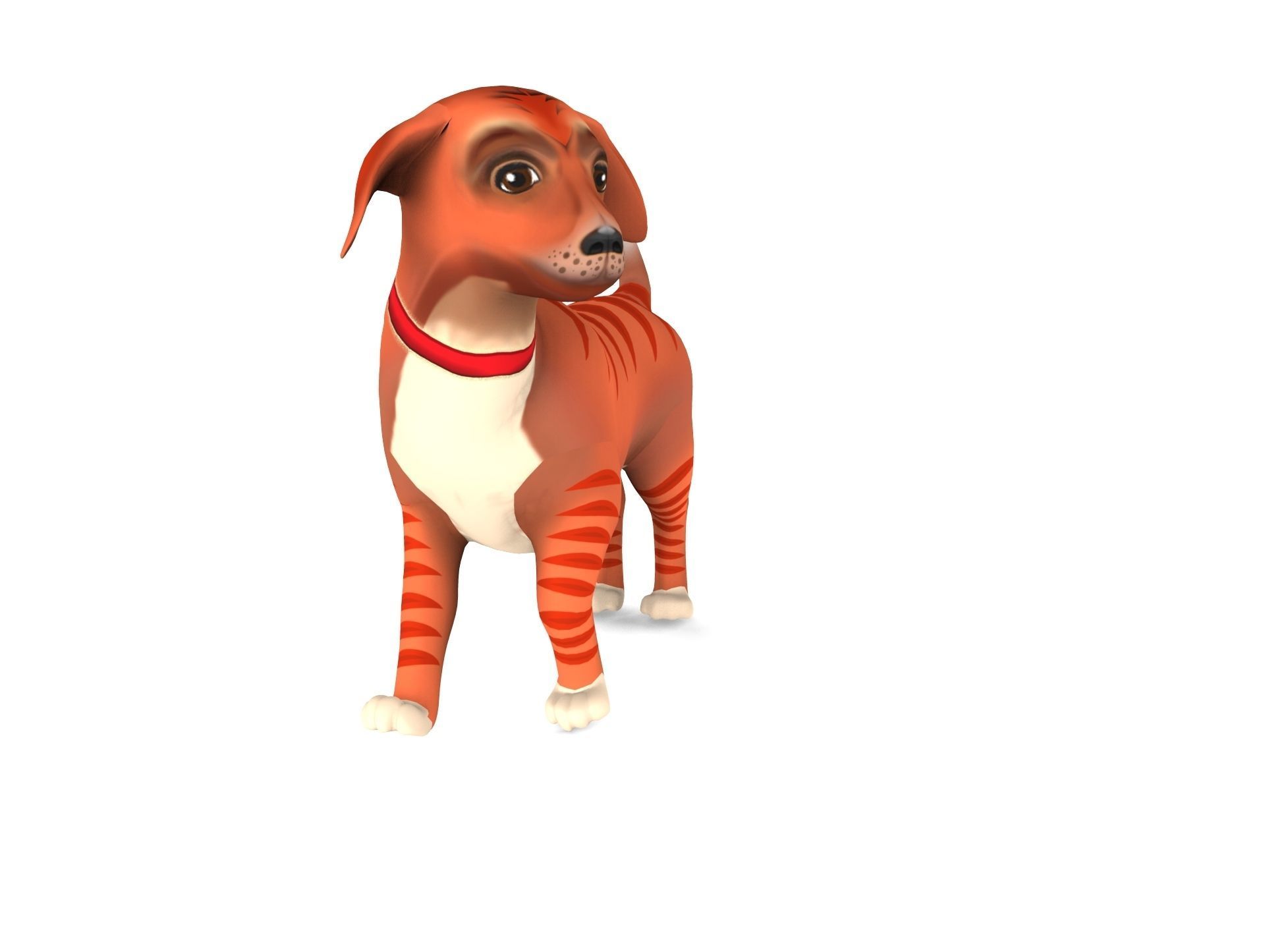 Cartoon Puppy Dog Rigged  Low-poly 3D model_2
