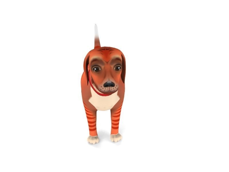 Cartoon Puppy Dog Rigged  Low-poly 3D model_6