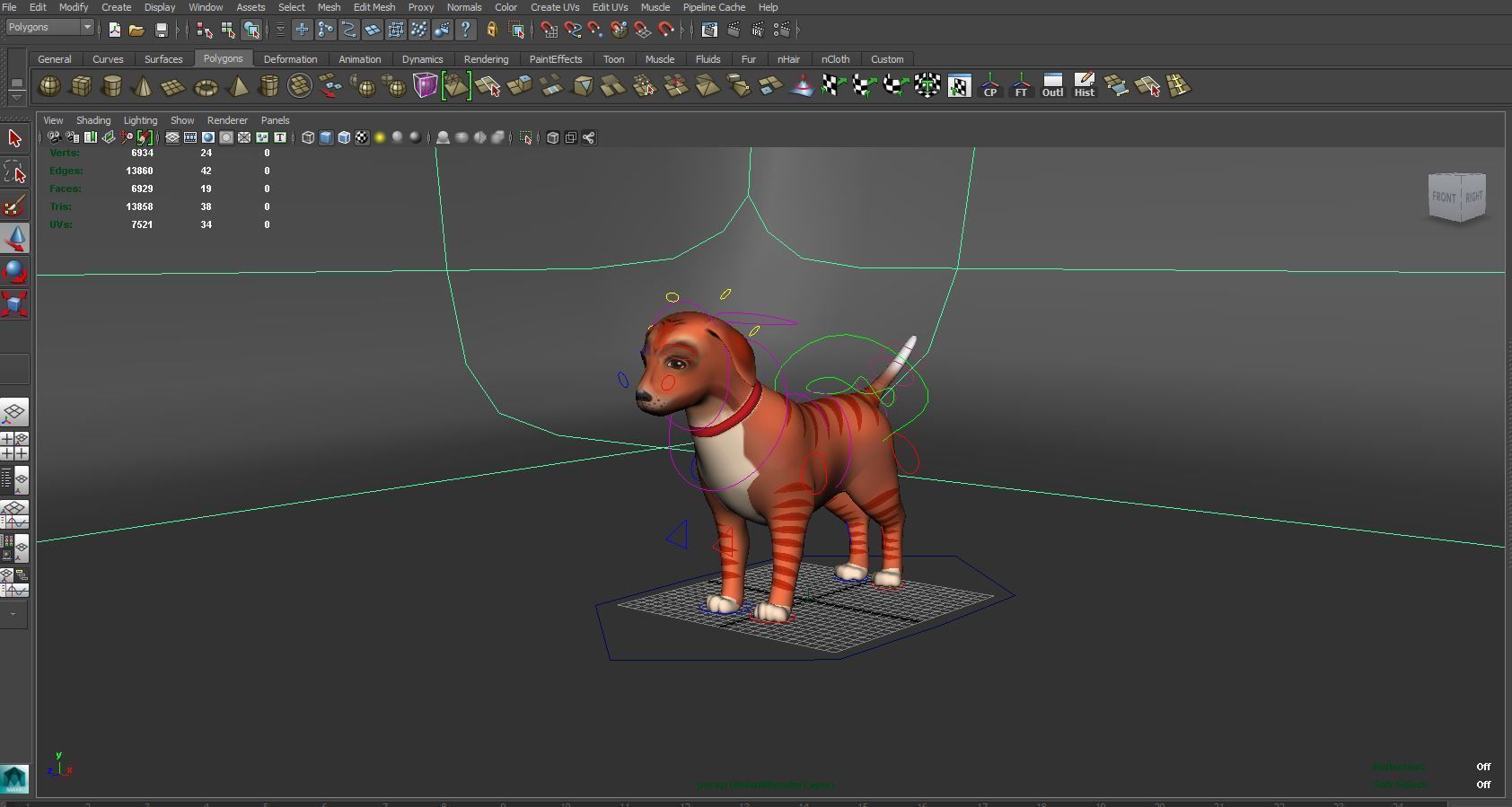 Cartoon Puppy Dog Rigged  Low-poly 3D model_32