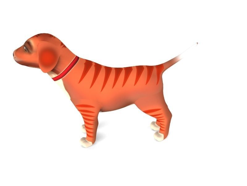 Cartoon Puppy Dog Rigged  Low-poly 3D model_22