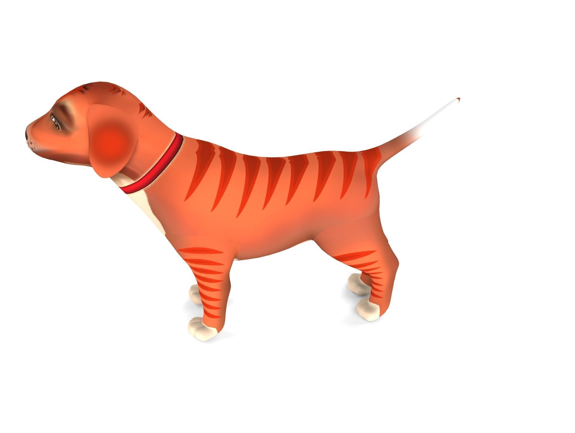 Cartoon Puppy Dog Rigged  Low-poly 3D model_24