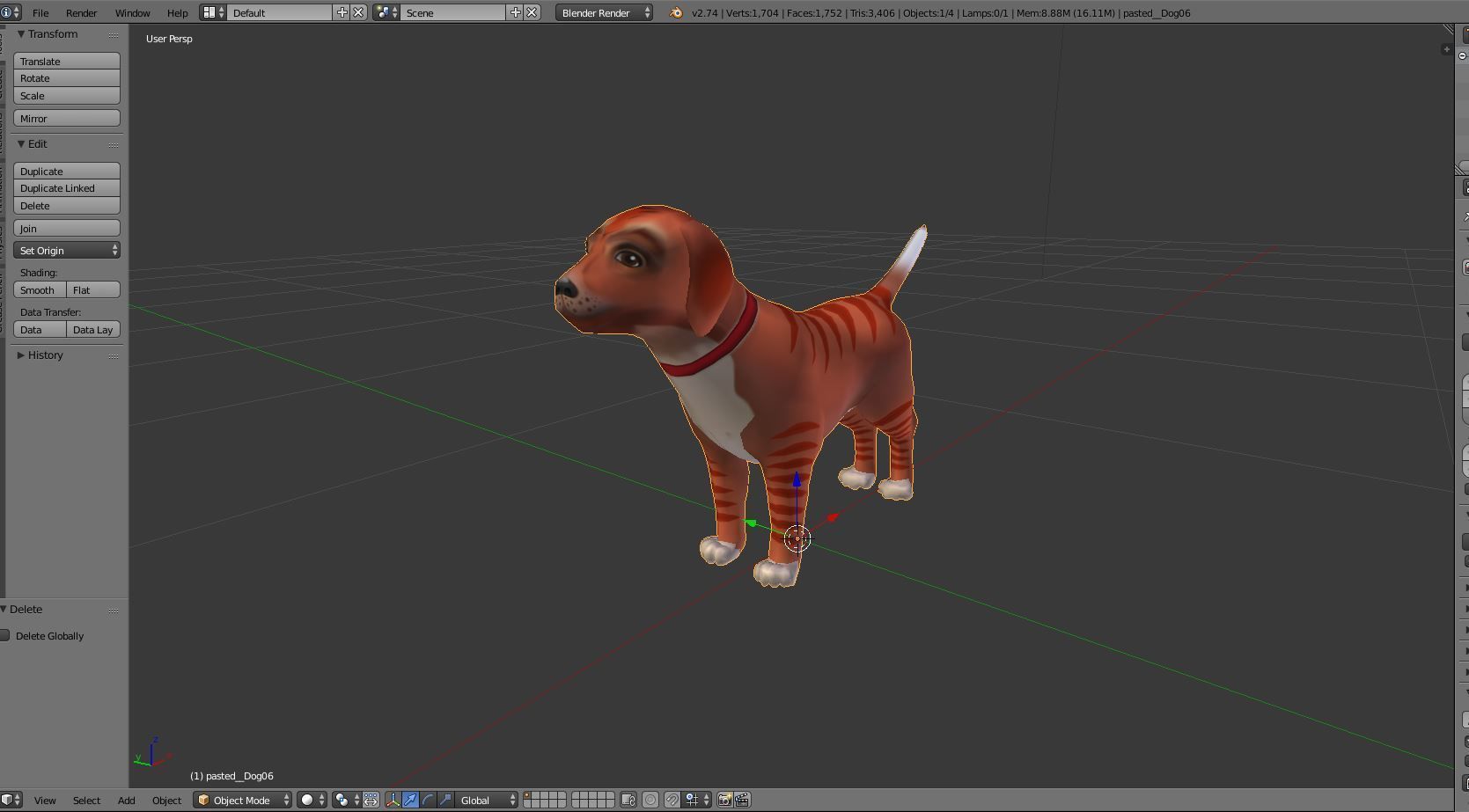Cartoon Puppy Dog Rigged  Low-poly 3D model_27