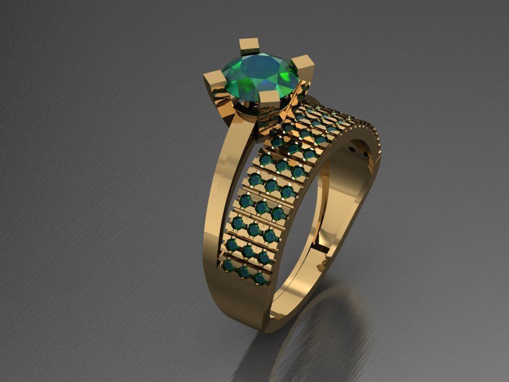 TW063- Diamond ring 3D print model_1