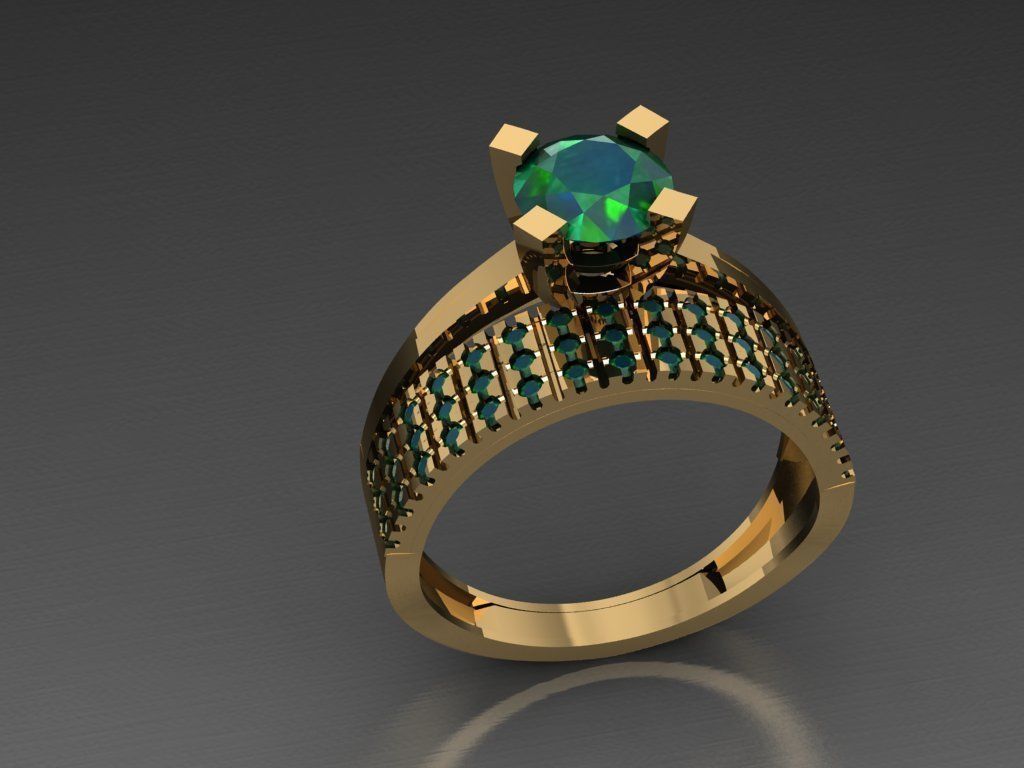 TW063- Diamond ring 3D print model_2