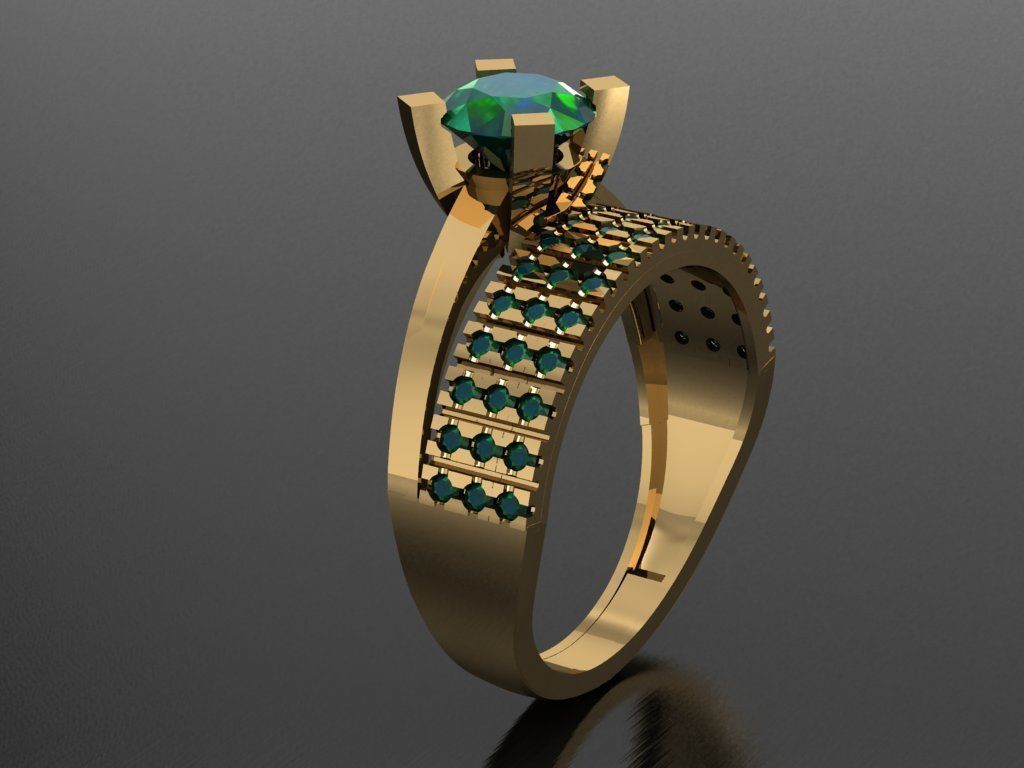 TW063- Diamond ring 3D print model_4