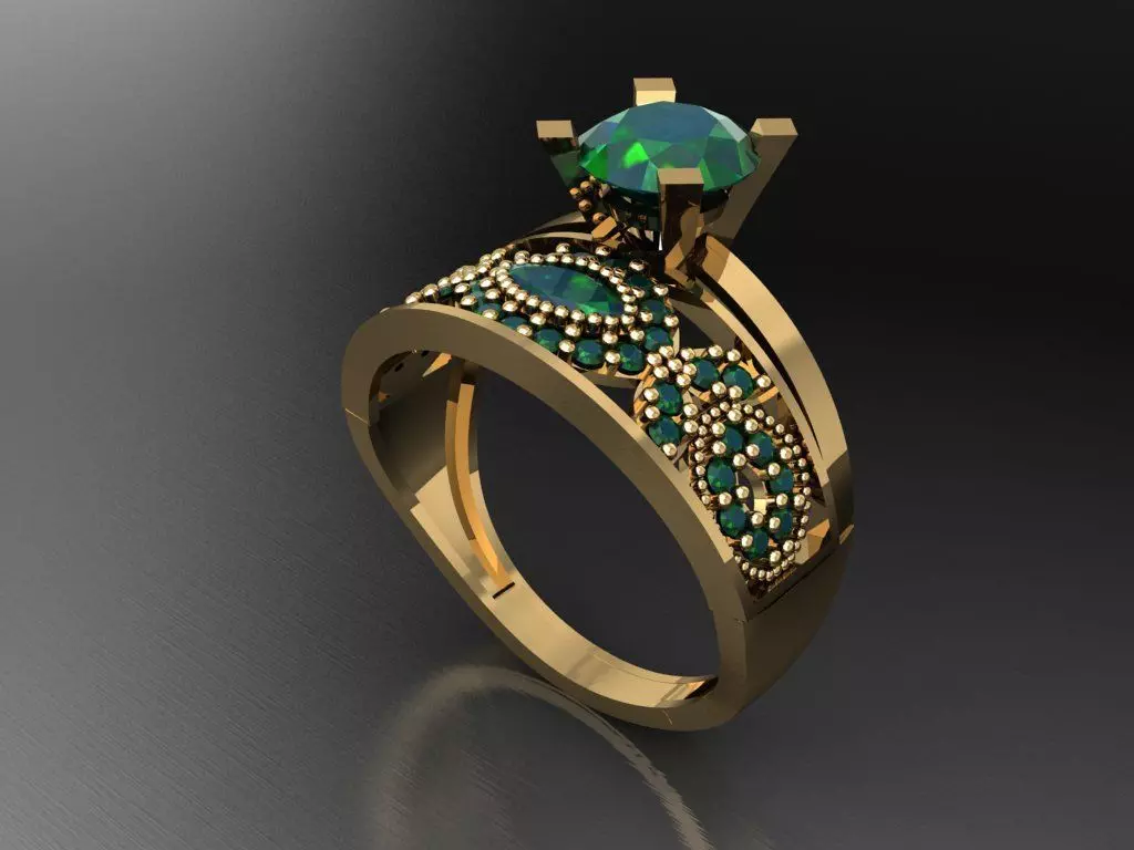 TW064- Diamond ring 3D print model_0