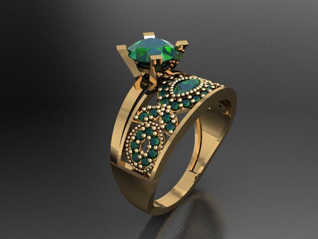 TW064- Diamond ring 3D print model_1