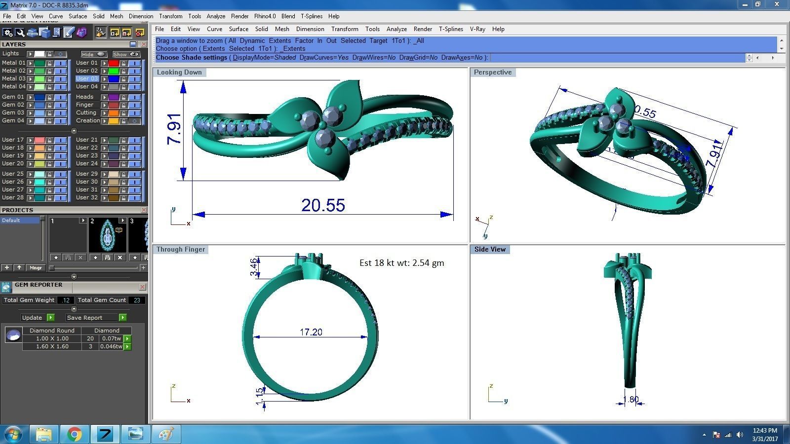 Women ring 3dm render detail 3D print model 3D print model_2