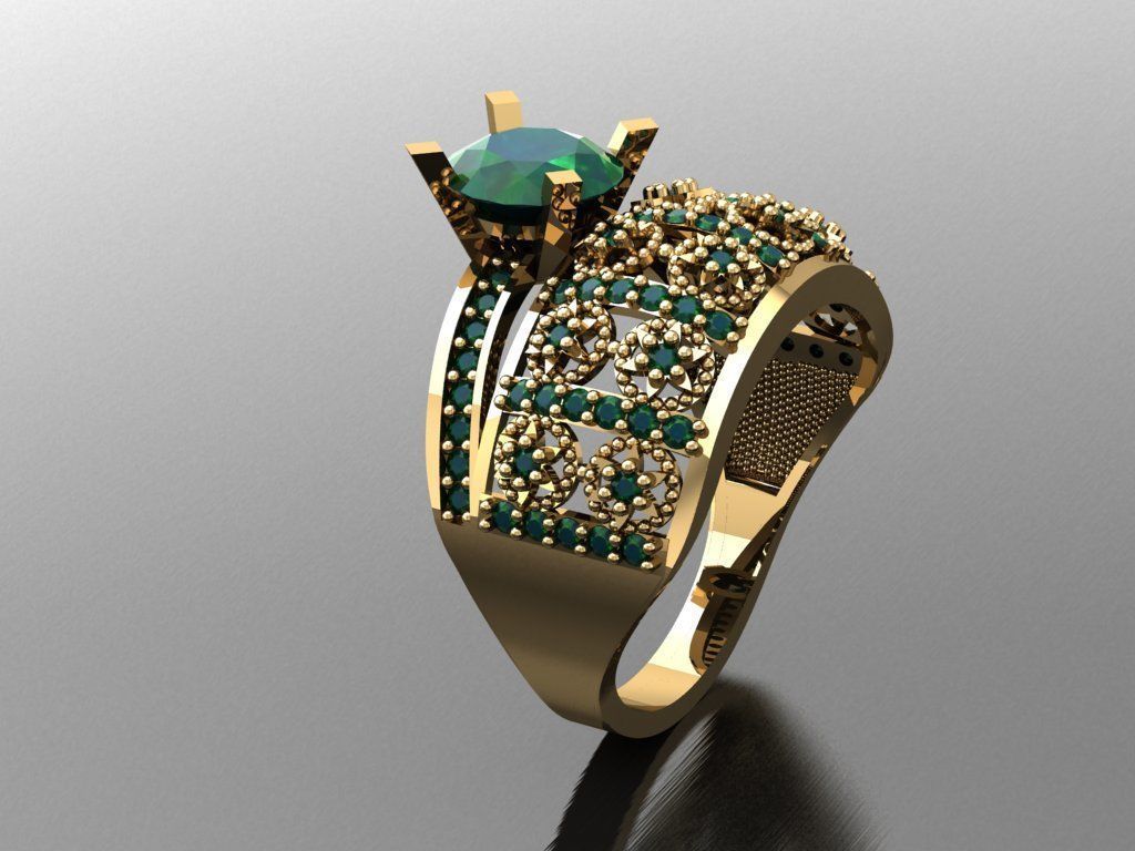 TW065- Diamond ring 3D print model_1