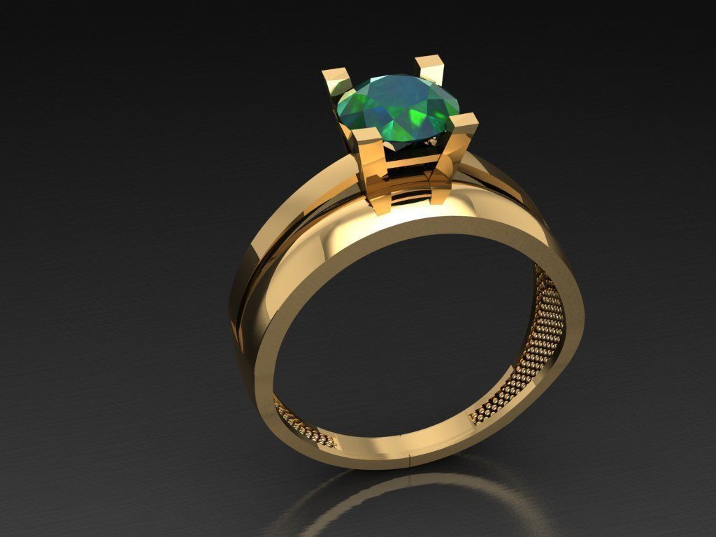 TW068- Diamond ring 3D print model_3
