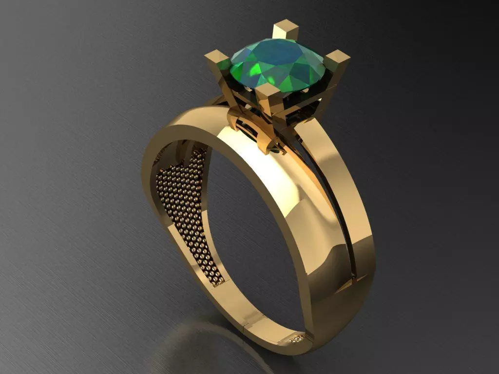 TW068- Diamond ring 3D print model_0