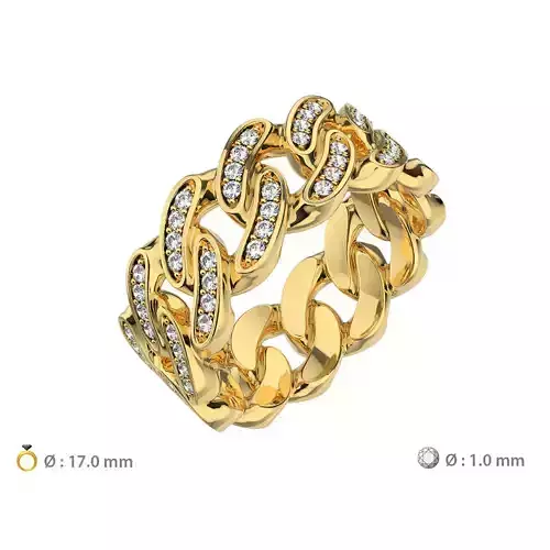 N166 17MM Cuban ring T02
